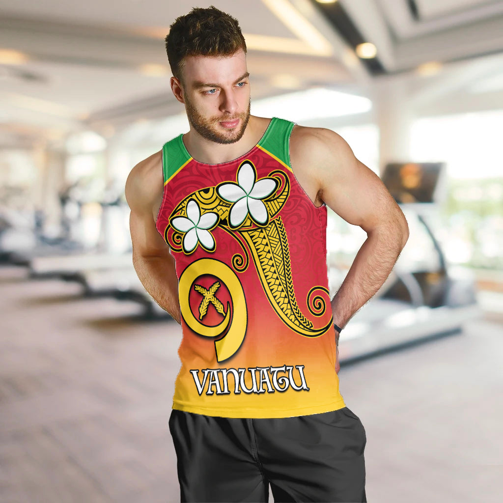 Vanuatu Novelty Men Tank Top Frangipani Tropical Spa Flower LT13 - Polynesian Pride