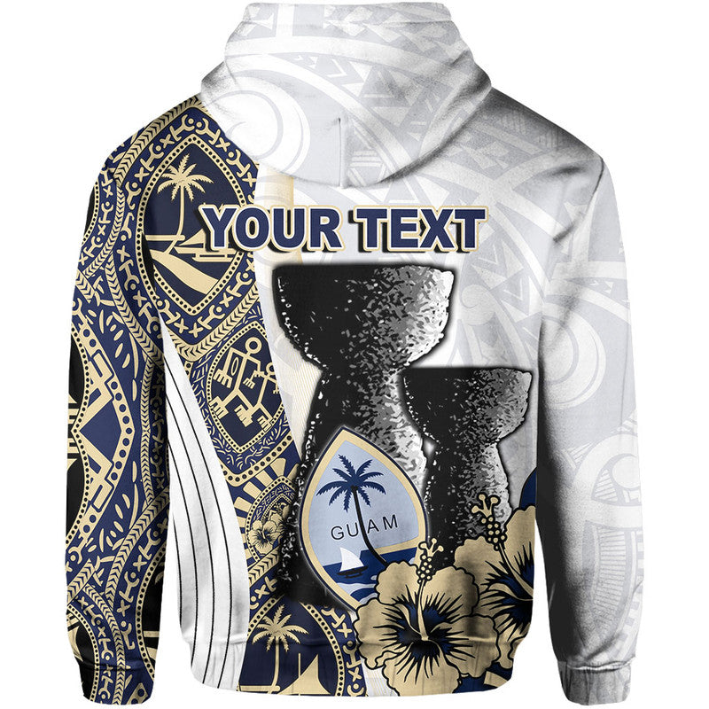 Custom Guam Chamorro Hoodie White Style LT6 - Polynesian Pride