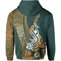 Hawaiian Shark Polynesian Hoodie Vibe Green Style LT6 - Polynesian Pride