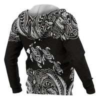 Hawaii Polynesian All Over Hoodie White Sea Turtle - Polynesian Pride