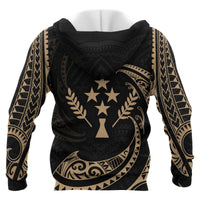 Kosrae Micronesia Hoodie Gold Tribal Wave - Polynesian Pride