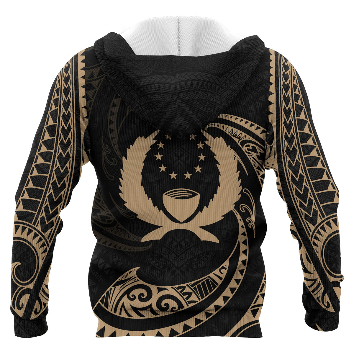 Pohnpei Micronesia Hoodie Gold Tribal Wave - Polynesian Pride