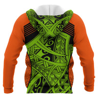 Polynesian Hawaii All Over Zip up Hoodie Tribal Wave - Polynesian Pride