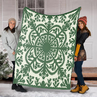 Hawaii White Ginger Quilting Premium Blanket - AH - Polynesian Pride