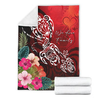 Hawaii Turtle Family Premium Blanket - We Are Family - AH - Polynesian Pride