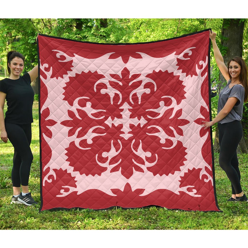 Hawaii Lehua Quilting Premium Quilt - AH Red - Polynesian Pride