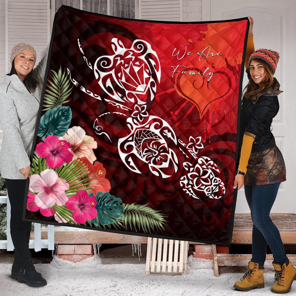 Hawaii Turtle Family Premium Quilt - We Are Family - AH - Polynesian Pride