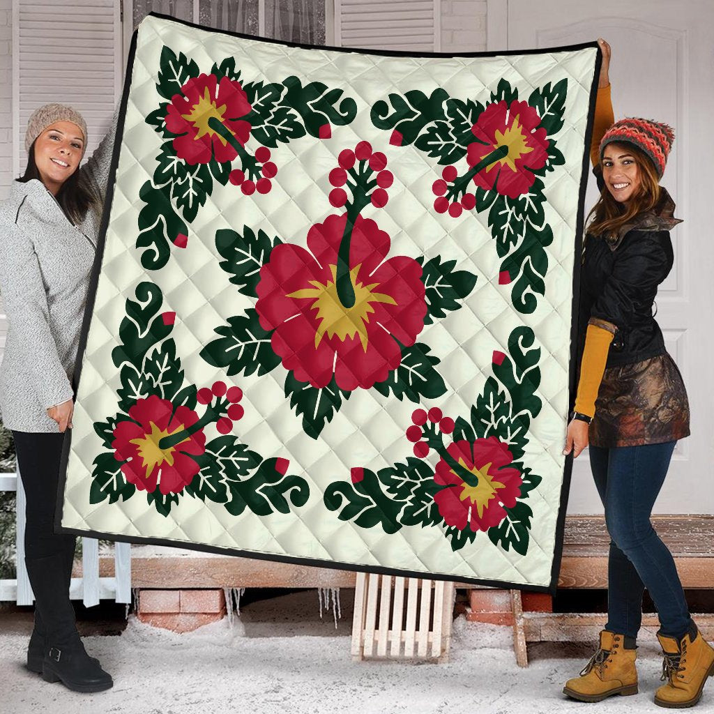 Hawaii Quilt - Hibiscus Quilting Premium Quilt - AH - Polynesian Pride