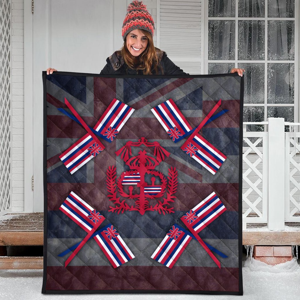 Hawaiian Flag Royal Premium Quilt - AH - Polynesian Pride