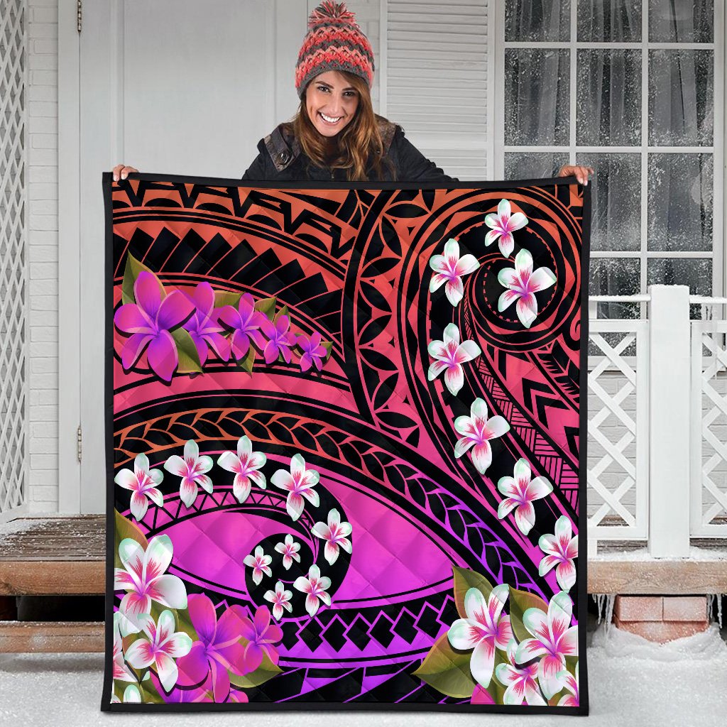 Hawaii Plumeria Polynesian Premium Quilt - Hope - Purple - AH - Polynesian Pride