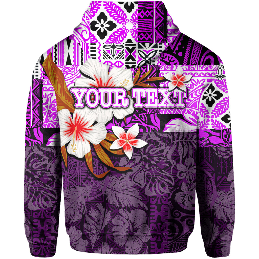 Custom Hammerhead shark Zip Hoodie Hawaii Style Purple LT6 - Polynesian Pride
