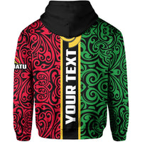 Custom Vanuatu Rugby Zip Hoodie Polynesian Flag Style - Polynesian Pride