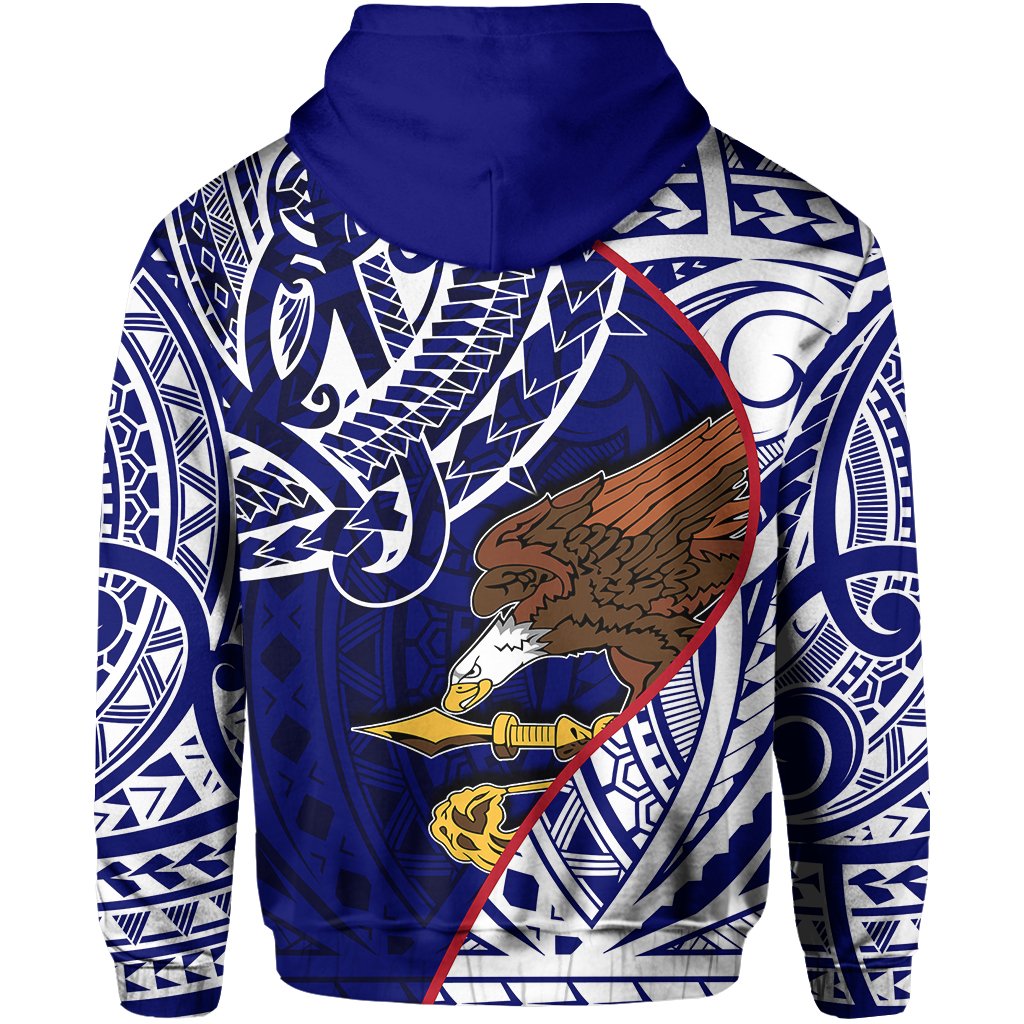 American Samoa Eagles In Heart Zip Hoodie - Polynesian Pride