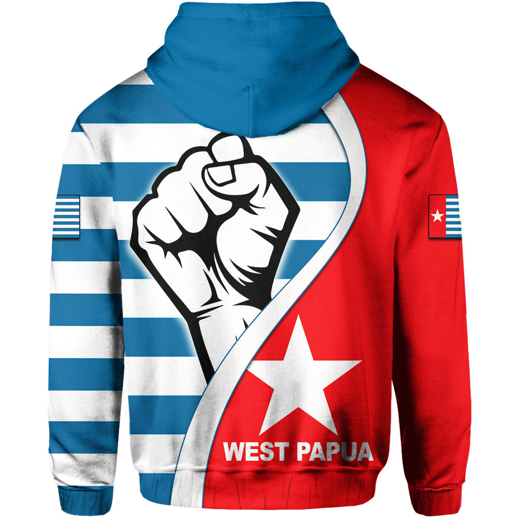 West Papua Zip up Hoodie Clenched Hands Flag LT6 - Polynesian Pride