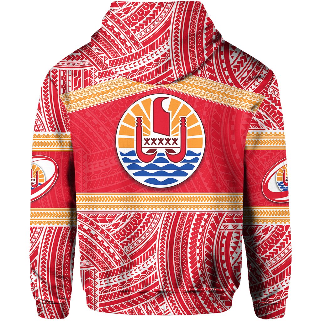 Tahiti Rugby Polynesian Patterns Hoodie - Polynesian Pride