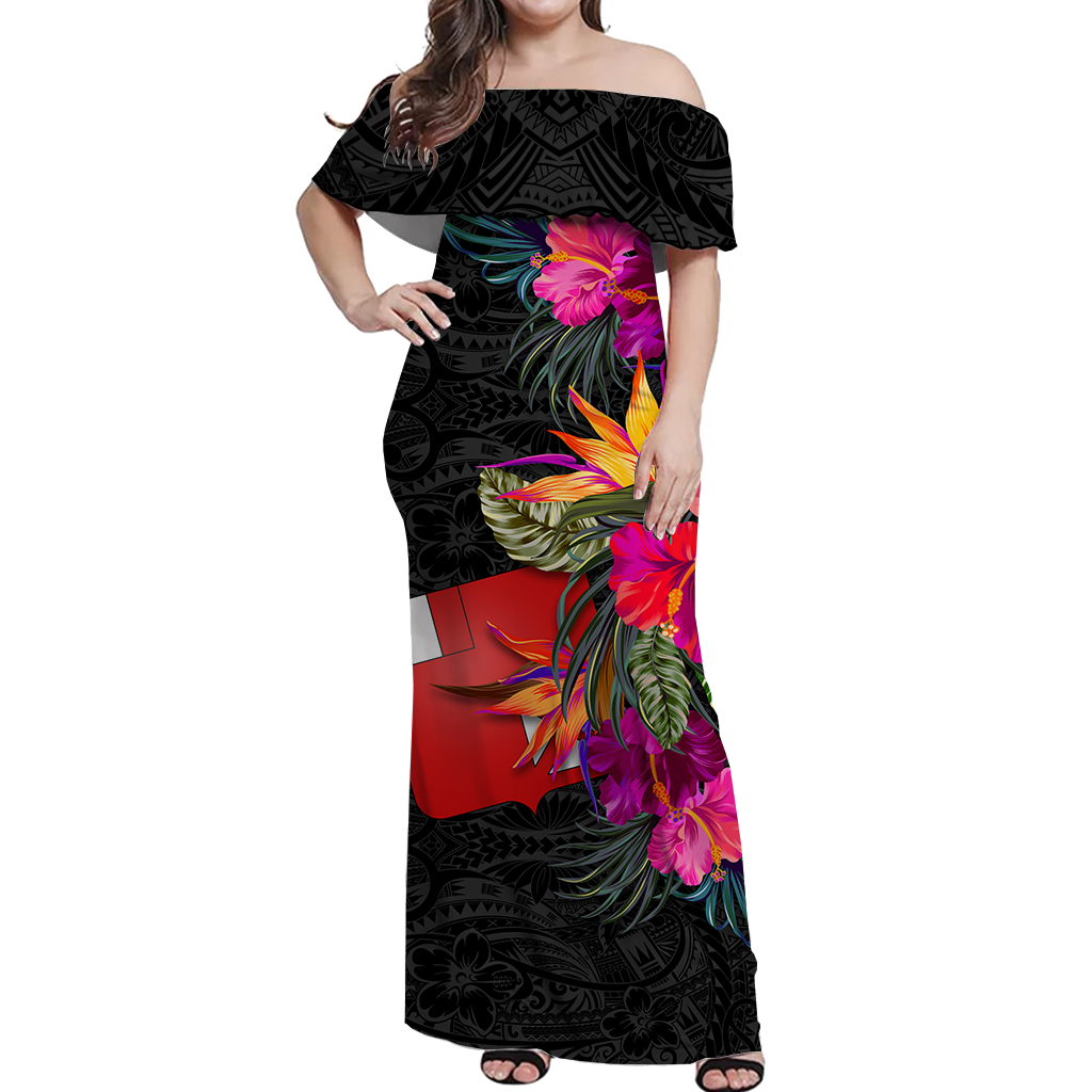 Wallis and Futuna Polynesian Hibiscus Matching Dress and Hawaiian Shirt LT12 - Polynesian Pride