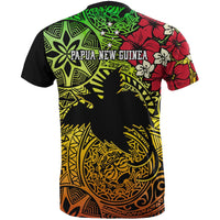 Papua New Guinea T Shirts Papua New Guinea Flag Hibiscus Reggae - Polynesian Pride
