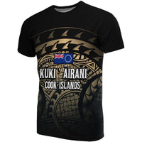 Cook islands Turtle T Shirt (Gold) Unisex Black - Polynesian Pride