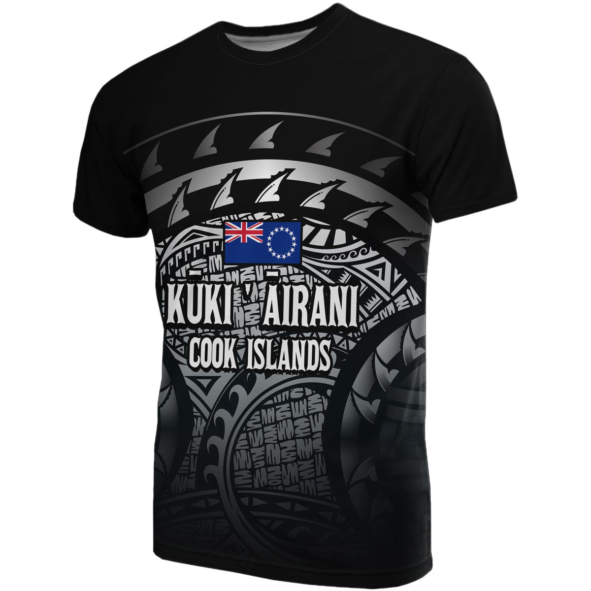 Cook Islands T Shirt National Flag Polynesian Turtle Tattoo (Gray) Unisex Gray - Polynesian Pride