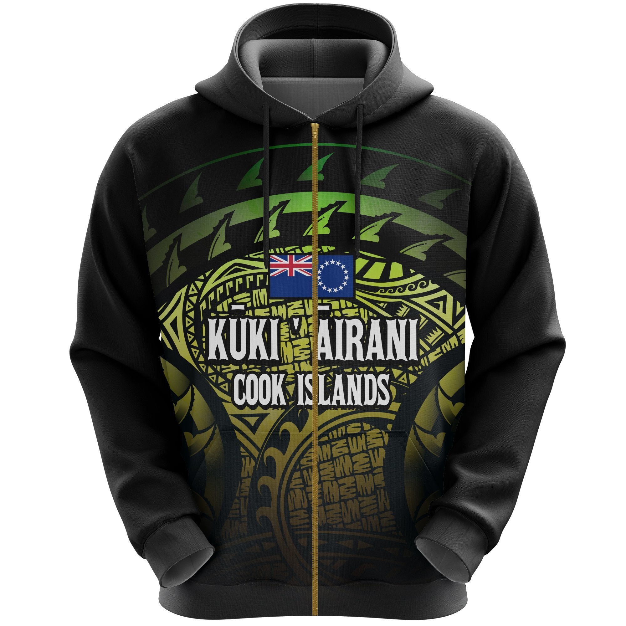 Cook Islands Turtle Zip Hoodie Unisex Reggae - Polynesian Pride