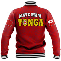 Mate Ma'a Tonga Rugby Baseball Jacket Tongan Kupesi Red Style LT9 - Polynesian Pride