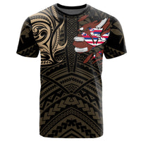 Hawaiian Kanaka T Shirt Heart Tattoo Gold - Polynesian Pride
