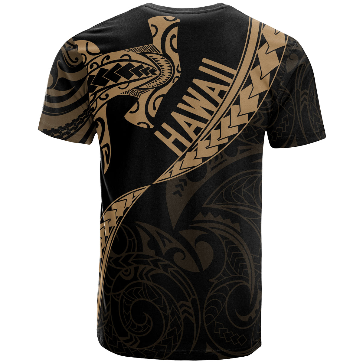 Hawaiian Kanaka T Shirt Mano Kihikihi Gold - Polynesian Pride