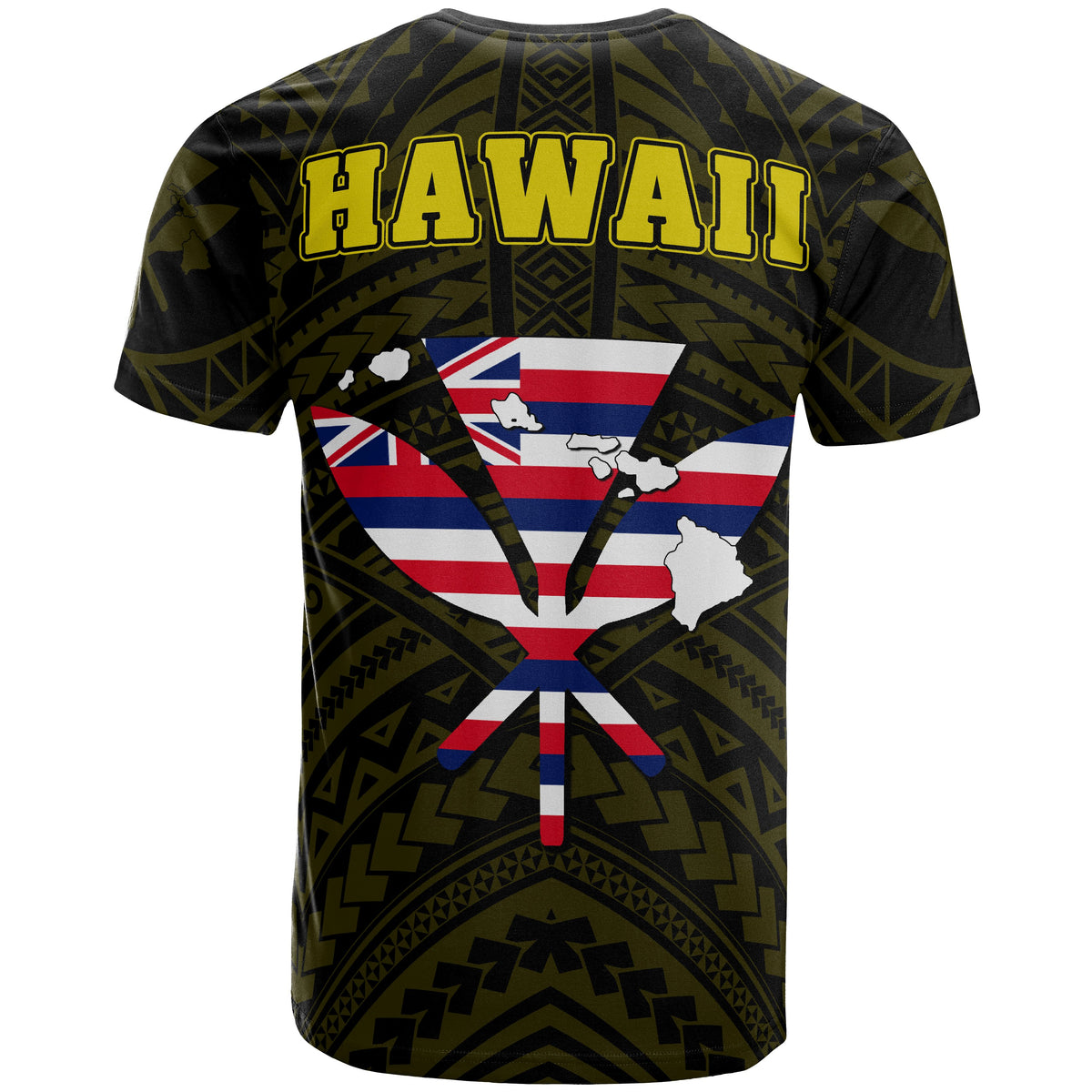 Hawaiian Kanaka T Shirt Heart Tattoo Yellow - Polynesian Pride