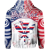 Hawaiian Kanaka Hoodie Flag Nation Demodern White - Polynesian Pride