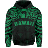 Hawaiian Kanaka Hoodie Demodern Green - Polynesian Pride