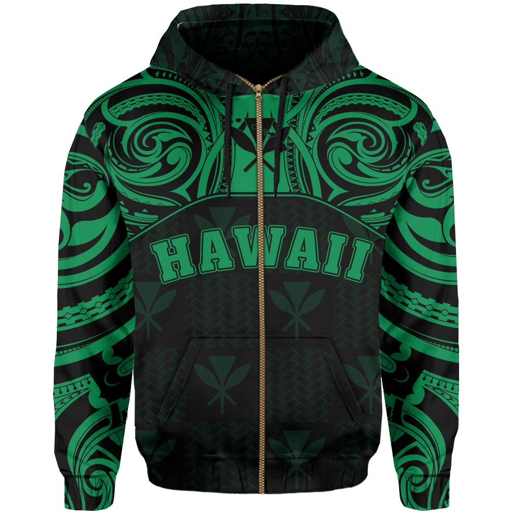 Hawaiian Kanaka Hoodie Demodern Green - Polynesian Pride