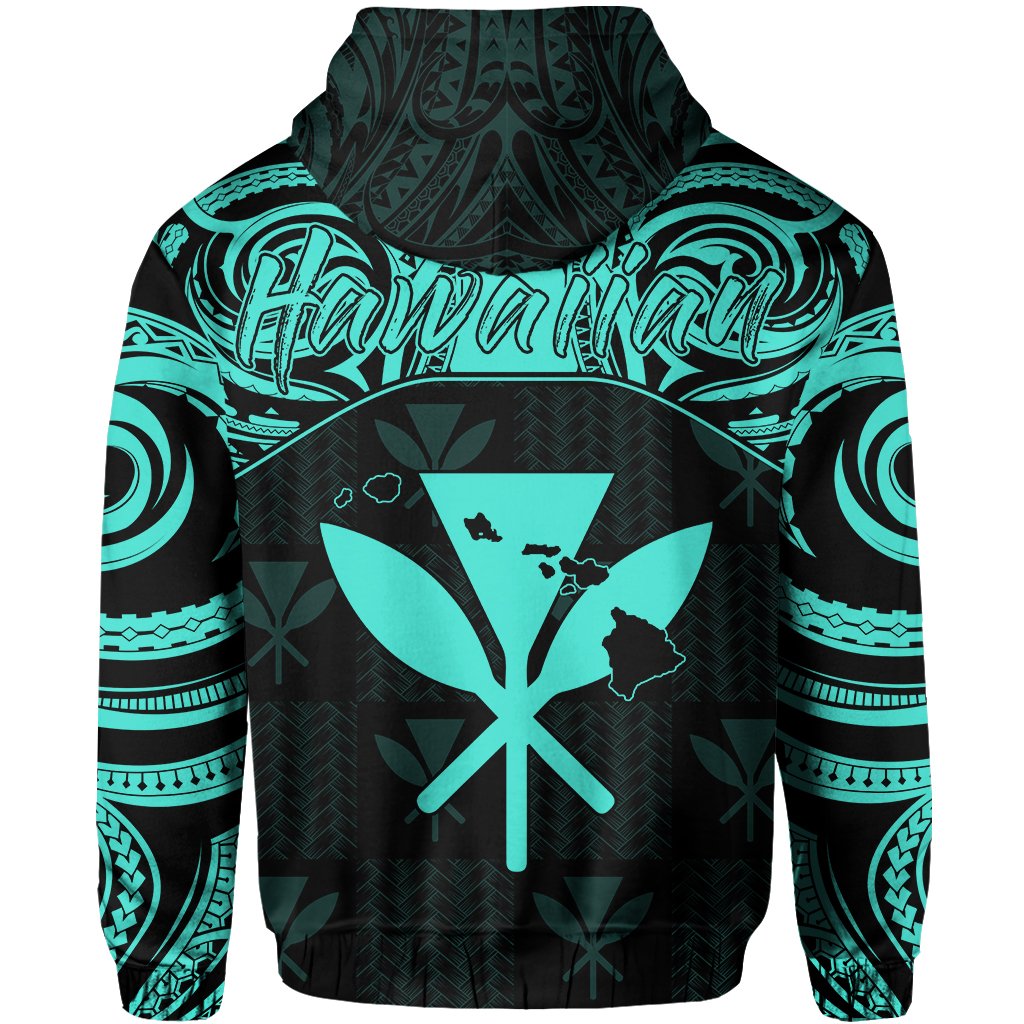 Hawaiian Kanaka Hoodie Demodern Turquoise - Polynesian Pride
