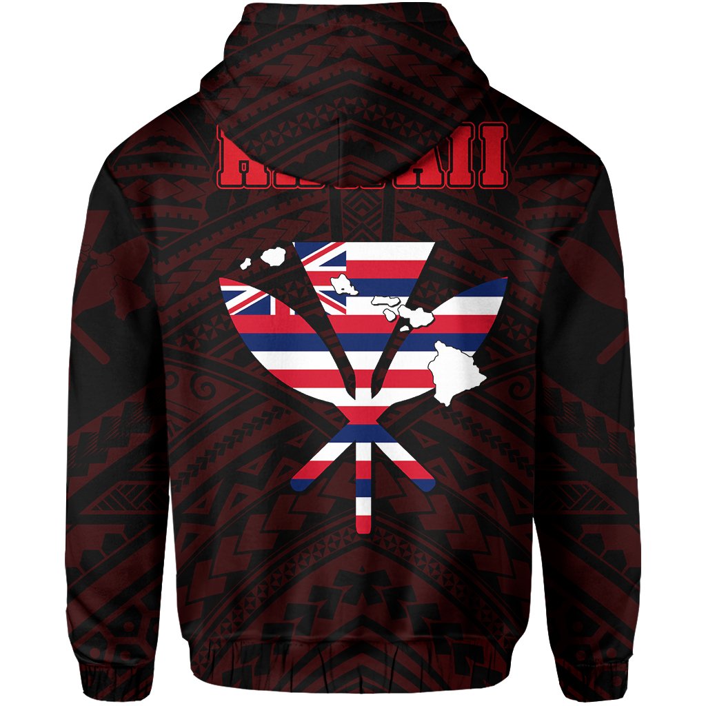 Hawaiian Kanaka Hoodie Heart Tattoo Red - Polynesian Pride