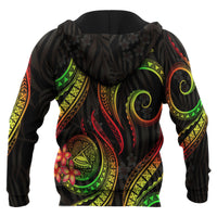 American Samoa Polynesian Zip up Hoodie Reggae Plumeria - Polynesian Pride