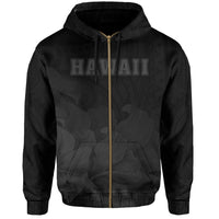 Tropic Hibiscus Seal of Hawaii Zip Hoodie Gray - Polynesian Pride