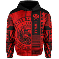 Polynesian Seal of Hawaii Hoodie Red NRP Style - Polynesian Pride