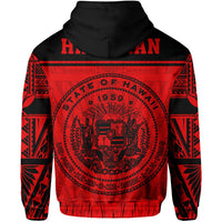 Polynesian Seal of Hawaii Hoodie Red NRP Style - Polynesian Pride
