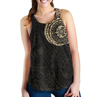 Polynesian Women Racerback Tank - Polynesian Tattoo Style Version 2 Gold - Polynesian Pride