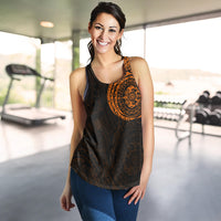 Polynesian Women Racerback Tank - Polynesian Tattoo Style Version 2 Orange - Polynesian Pride