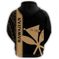 Kanaka Map King Gold Zipper Hoodie Edgar Style - Polynesian Pride