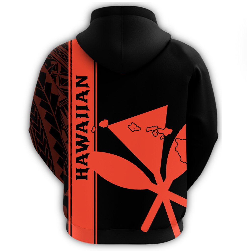 Kanaka Map King Orange Zipper Hoodie Edgar Style - Polynesian Pride