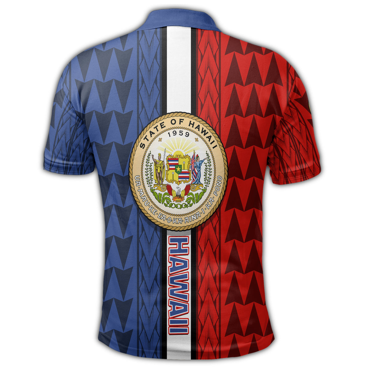 Hawaii Coat Of Arms Polynesian Polo Shirt Energetic AH - Polynesian Pride