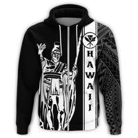 Kanaka Map King White Zipper Hoodie Edgar Style - Polynesian Pride