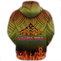 Hawaiian Polynesian Mauna Kea Fire Zipper Hoodie Burn Style - Polynesian Pride
