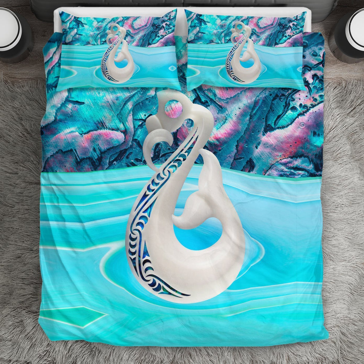 Maori Manaia X Paua Shell New Zealand Bedding Set - Polynesian Pride