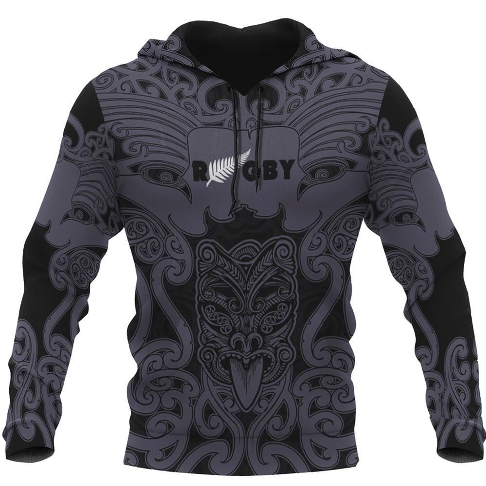 Maori Mangopare Hoodie Black Unisex Black - Polynesian Pride