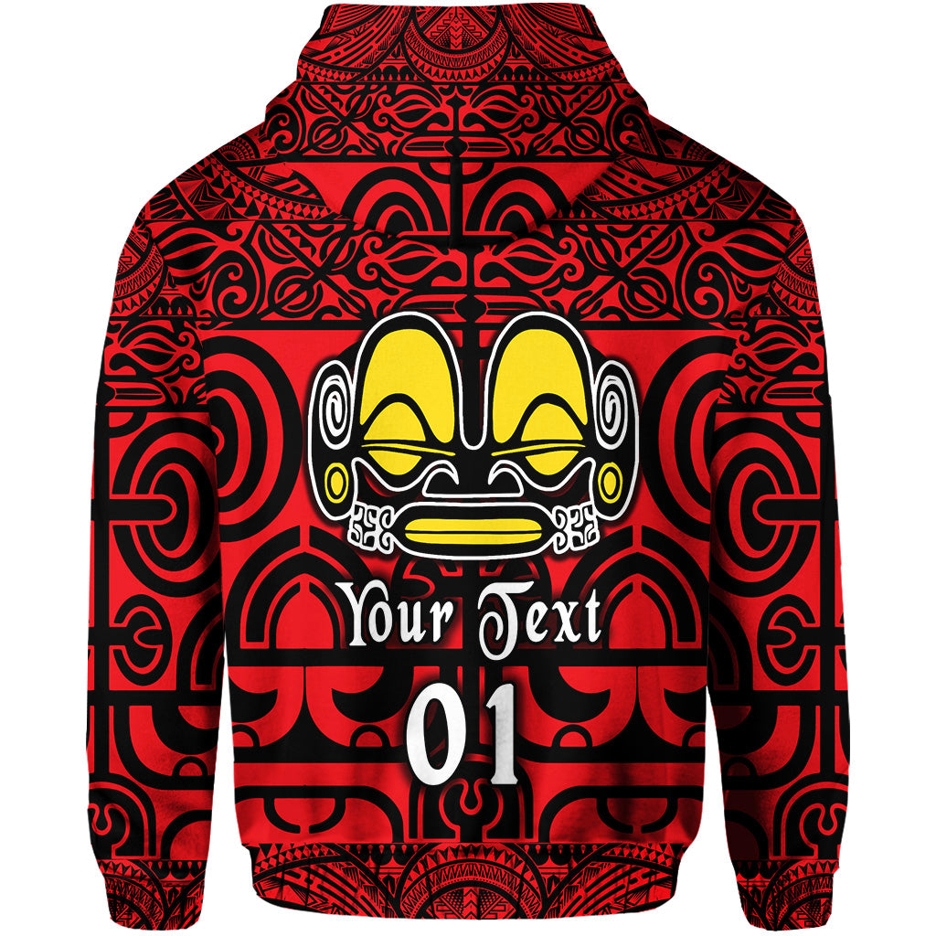Custom Marquesas Islands Zip Hoodie Marquesan Tattoo Simple Style Red LT8 - Polynesian Pride