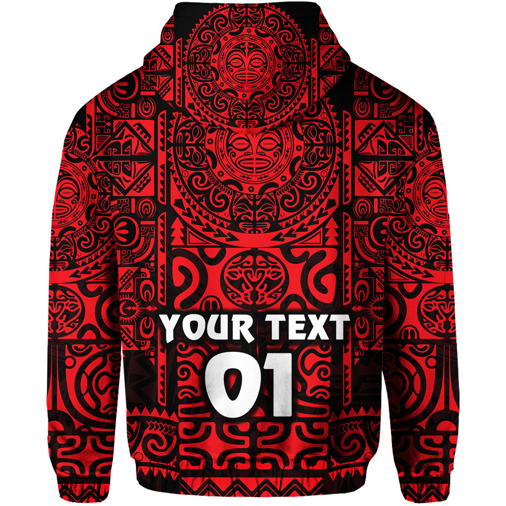 Custom Marquesas Islands Zip Hoodie Marquesan Tattoo Unique Style Red LT8 - Polynesian Pride