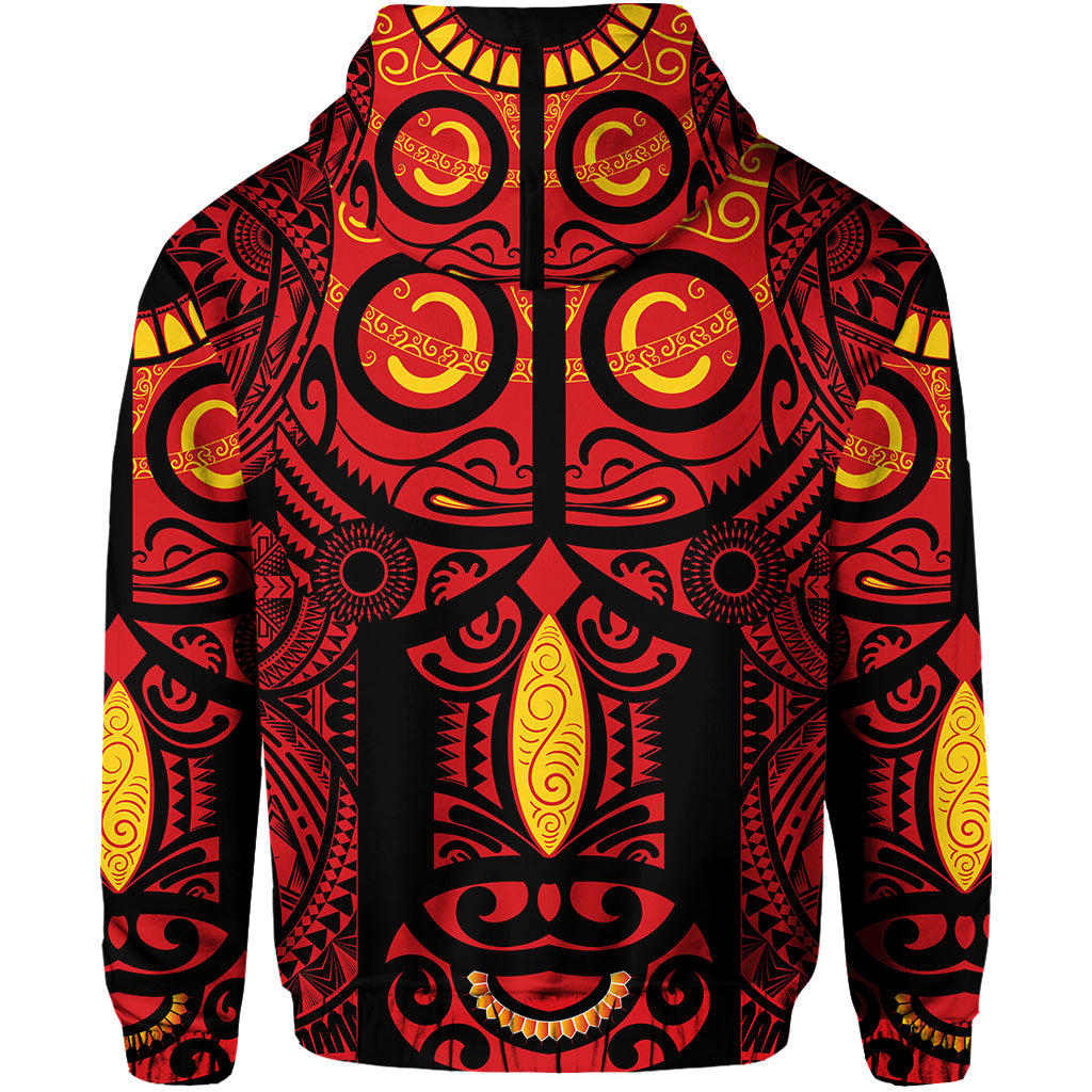 Marquesas Islands Zip Hoodie Marquesan Tattoo Original Style Red LT8 - Polynesian Pride