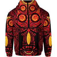 Marquesas Islands Zip Hoodie Marquesan Tattoo Original Style Red LT8 - Polynesian Pride